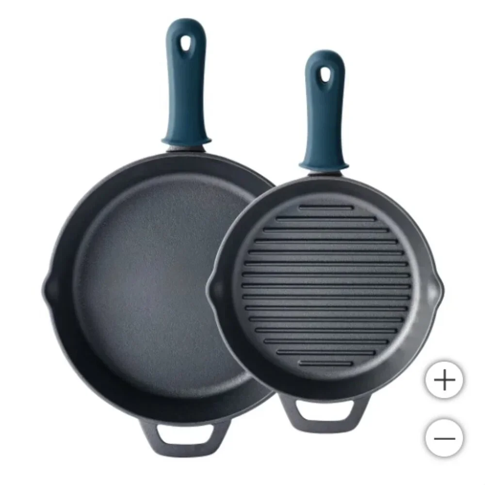 NEW Tramontina 2-Piece Pre-Seasoned Cast Iron Skillet Set 10